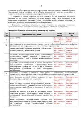 Образец заполнения заявления в НРС строителей. Страница 5 Россия Специалисты для СРО НРС - внесение и предоставление готовых