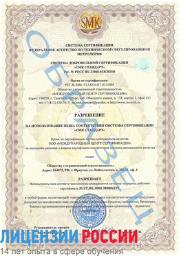 Образец разрешение Россия Сертификат ISO 50001