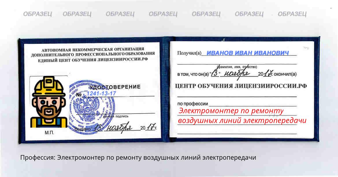 Электромонтер по ремонту воздушных линий электропередачи Россия