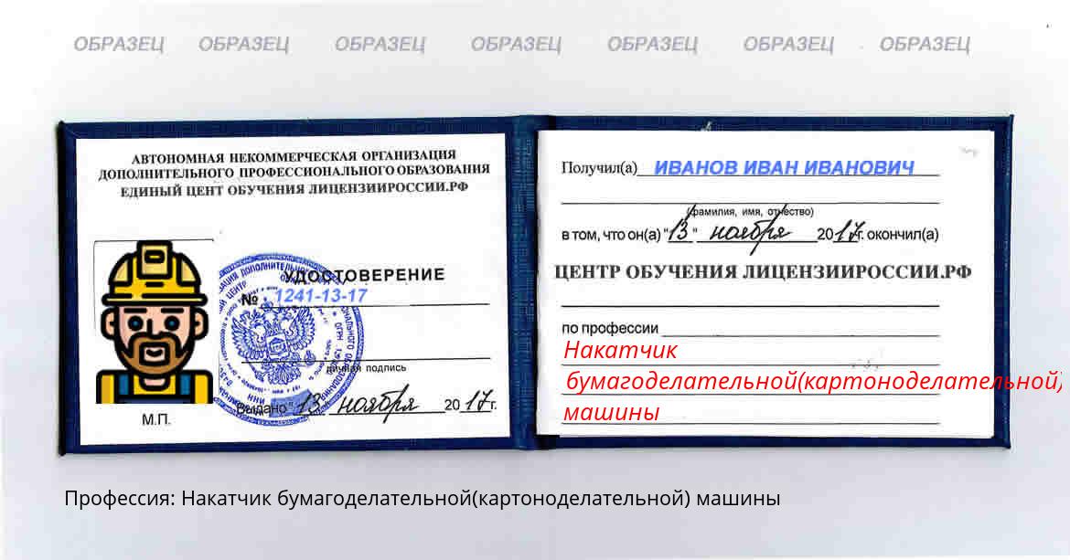 Накатчик бумагоделательной(картоноделательной) машины Россия