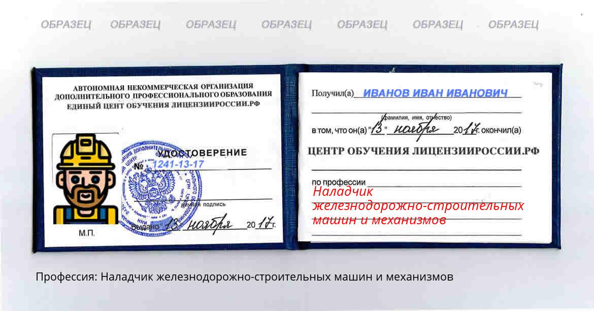 Наладчик железнодорожно-строительных машин и механизмов Россия