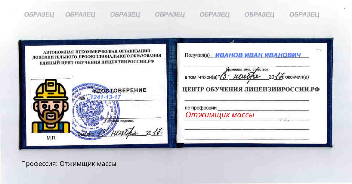 Отжимщик массы Россия