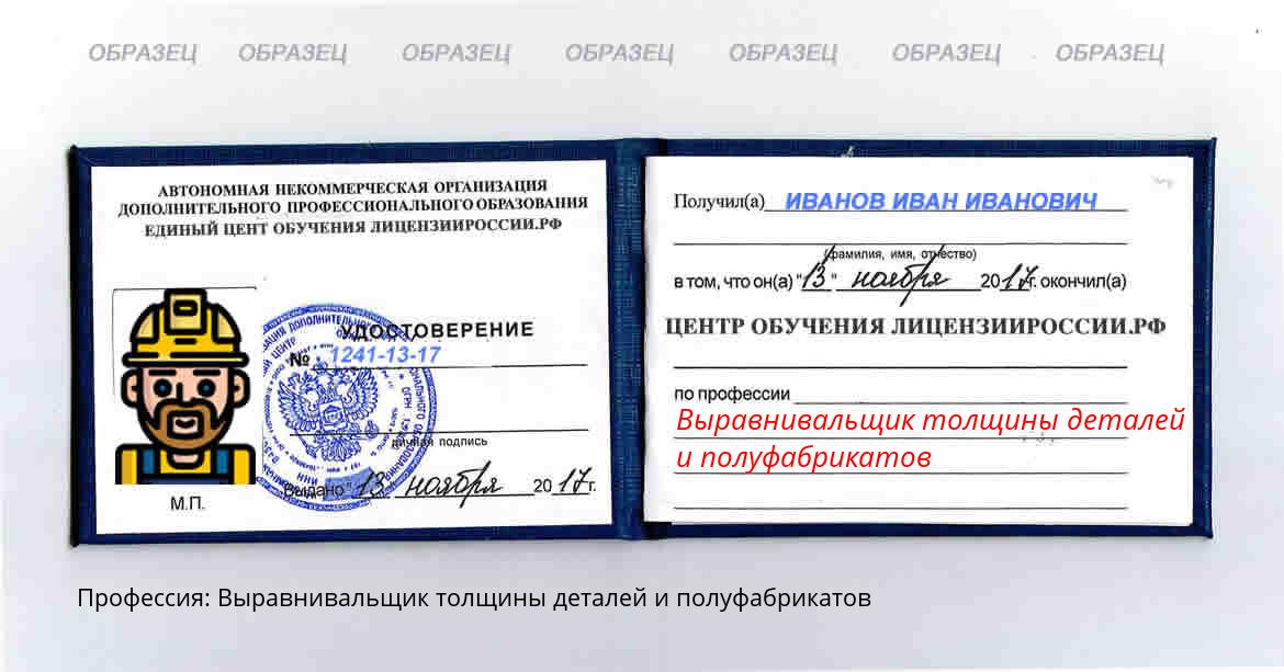 Выравнивальщик толщины деталей и полуфабрикатов Россия