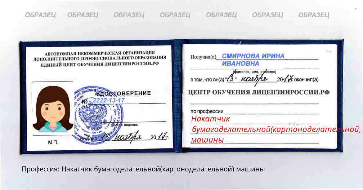 Накатчик бумагоделательной(картоноделательной) машины Россия